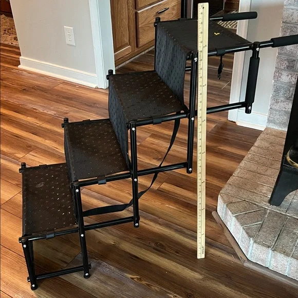 Collapsible Pet Stairs 4 Step Dog Ramp Portable Lightweight Black - Snaggle Paw - Picture 7 of 9